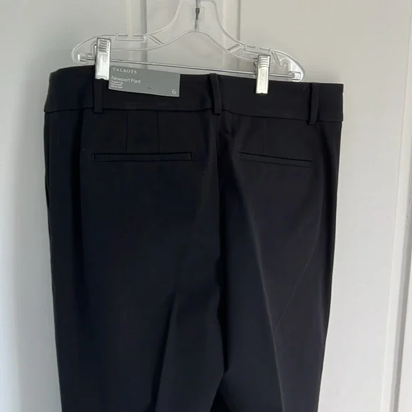 Talbots Newport Black pant size 6 trouser leg full length sits at waist NWT - Picture 4 of 7